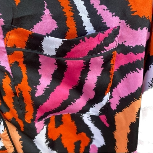 Diane Von Furstenberg Target Women's Disco Zebra Pink Pajama Top I Size: S - Picture 5 of 10